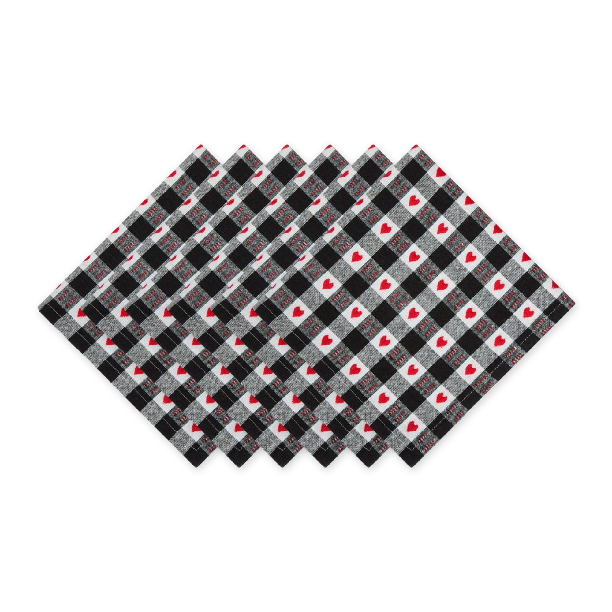 DII® Hearts Dobby Check Napkins, 6ct.